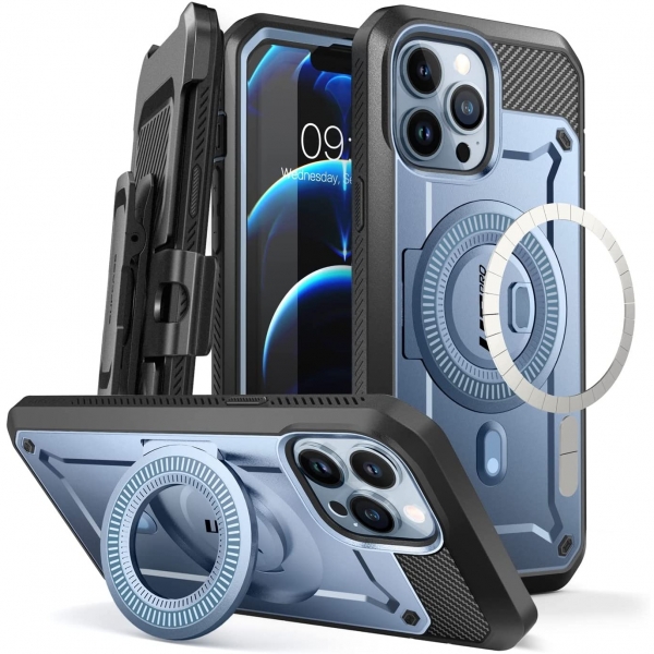 SUPCASE Unicorn Beetle Pro Mag Serisi iPhone 13 Pro Max Klf (MIL-STD-810G)-Blue