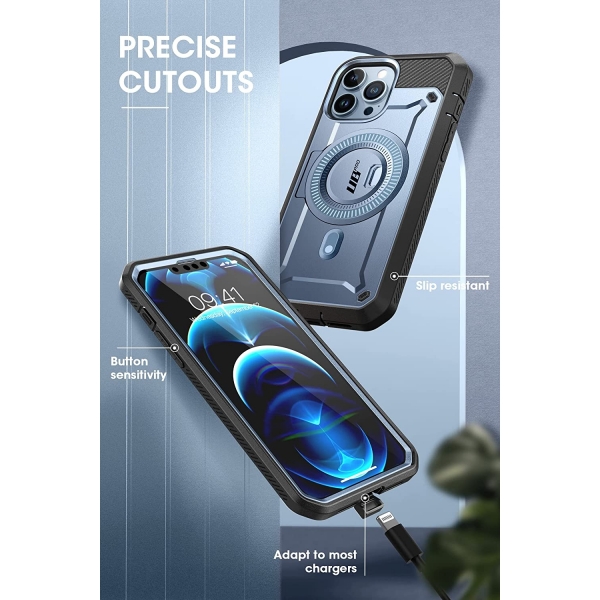 SUPCASE Unicorn Beetle Pro Mag Serisi iPhone 13 Pro Max Klf (MIL-STD-810G)-Blue