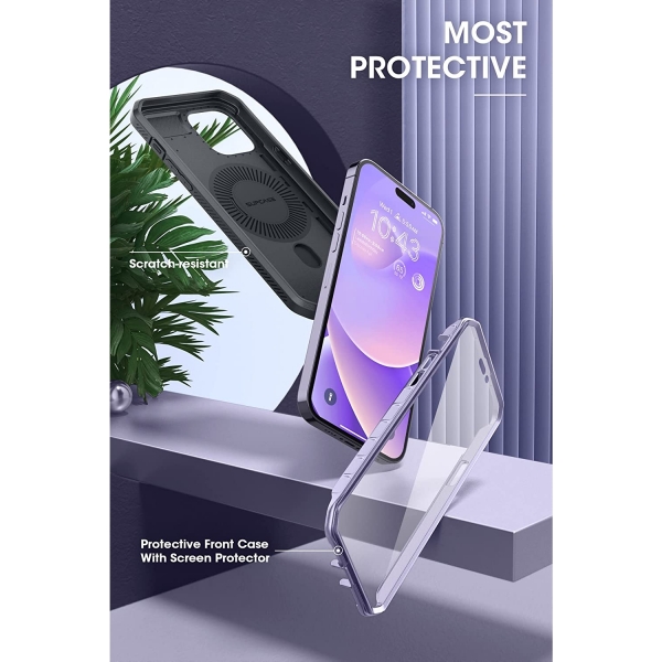 SUPCASE Unicorn Beetle Pro Mag Serisi iPhone 14 Pro Max Klf (MIL-STD-810G)-Purple