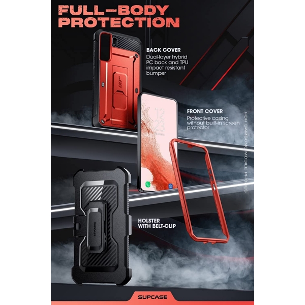 SUPCASE Unicorn Beetle Pro Serisi Galaxy S22 Klf-Red