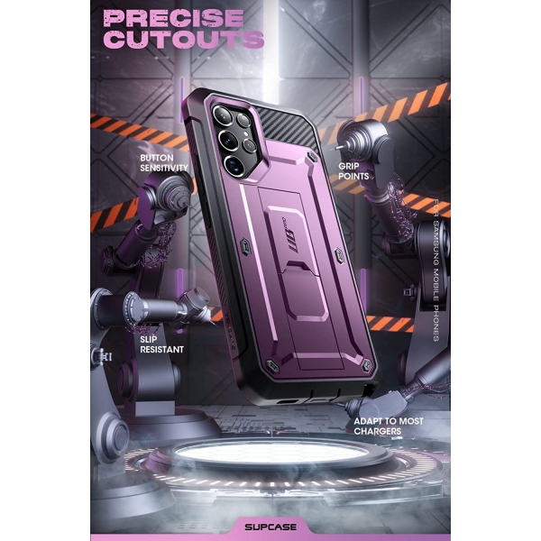 SUPCASE Unicorn Beetle Pro Serisi Galaxy S22 Ultra Klf-Purple