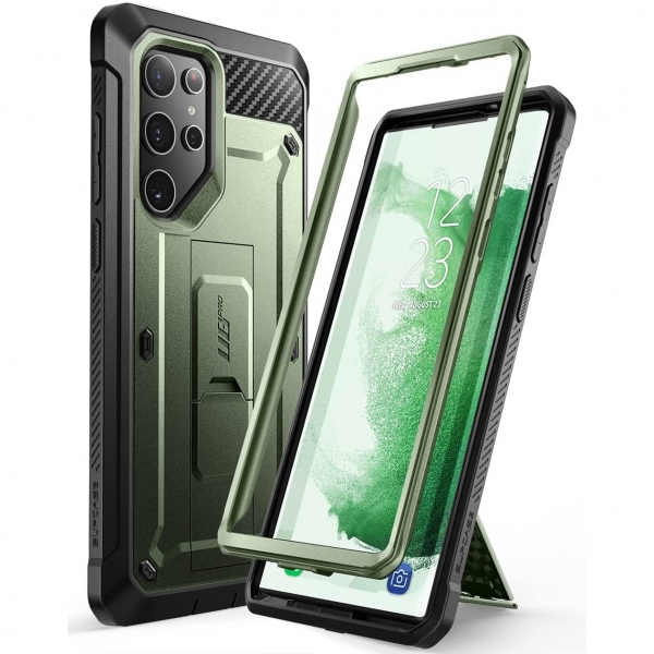 SUPCASE Unicorn Beetle Pro Serisi Galaxy S22 Ultra Klf-Green