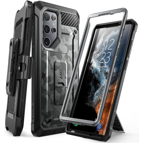 SUPCASE Unicorn Beetle Pro Serisi Galaxy S22 Ultra K�l�f-CamoGrey