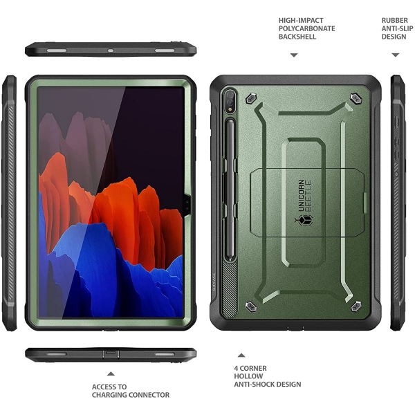 SUPCASE Unicorn Beetle Pro Serisi Galaxy Tab S8 Ultra Klf (MIL-STD-810G)  -Green