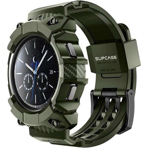 SUPCASE Unicorn Beetle Pro Serisi Galaxy Watch 4 Klf (46mm)-Dark Green