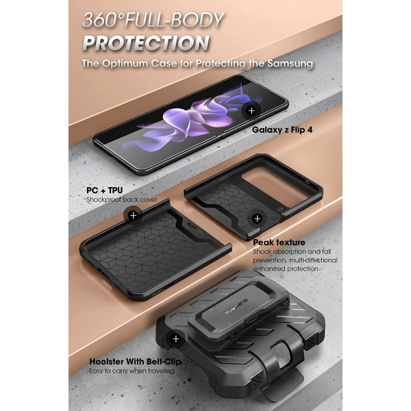 SUPCASE Unicorn Beetle Pro Serisi Samsung Galaxy Z Flip 4 Klf