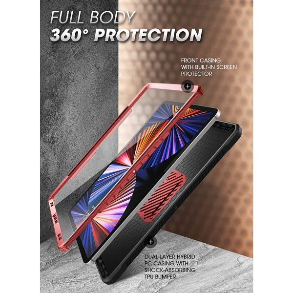 SUPCASE Unicorn Beetle Pro Serisi iPad Pro Koruyucu Klf (12.9 in)(6.Nesil)-Ruddy