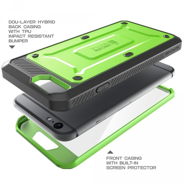 SUPCASE iPhone 6 Plus Unicorn Beetle Pro Serisi Klf (Ekran Koruyucu Dahildir)-Green