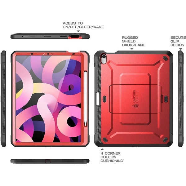 SUPCASE iPad Air Unicorn Bettle Pro Serisi Klf (10.9 in)-Metallic Red
