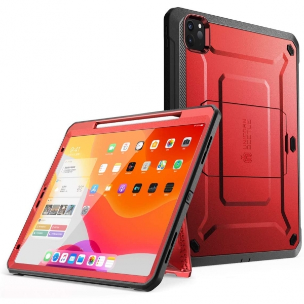 SUPCASE iPad Pro UB Pro Kalem Blmeli Klf (11 in)(2.Nesil)-Metallic Red