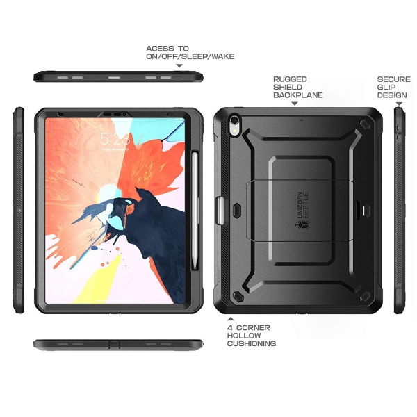 SUPCASE iPad Pro UB Pro Serisi Kalem Blmeli Klf (12.9 in)(2018)-Black