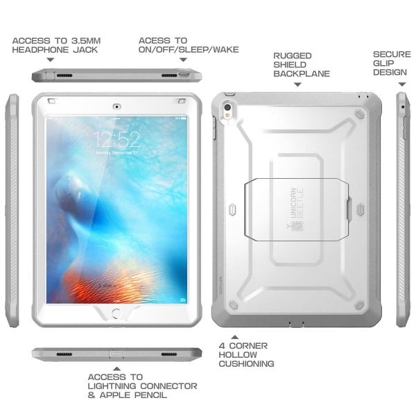 SUPCASE iPad Pro Unicorn Beetle PRO Seri Klf (9.7 in)-White-Gray