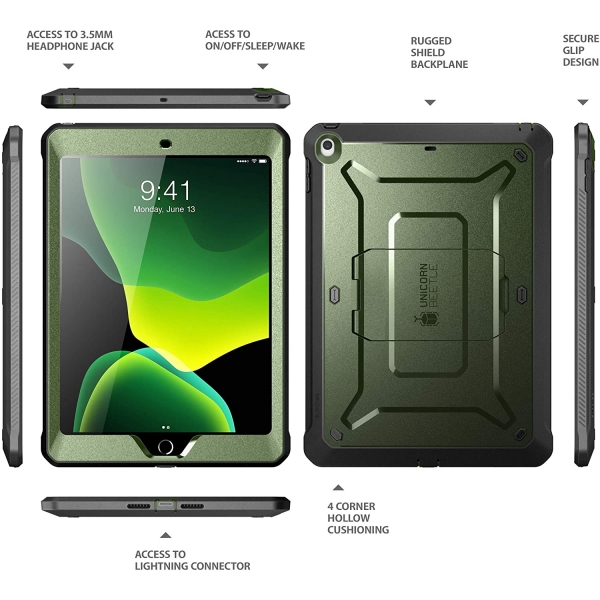 SUPCASE iPad Unicorn Beetle Pro Serisi Klf (10.2in)(7.Nesil)-Green