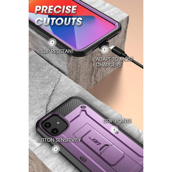 SUPCASE  Apple iPhone 12 Unicorn Beetle Pro Serisi Klf-Violte