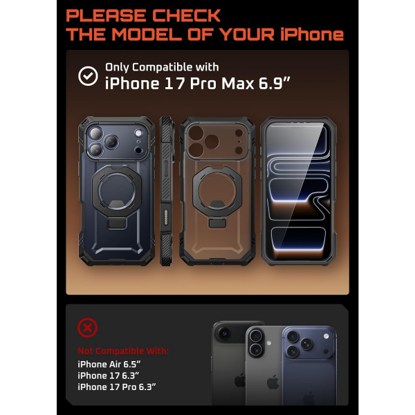 SUPCASE iPhone 17 Pro Max UB Grip Rugged MagSafe K�l�f-Black