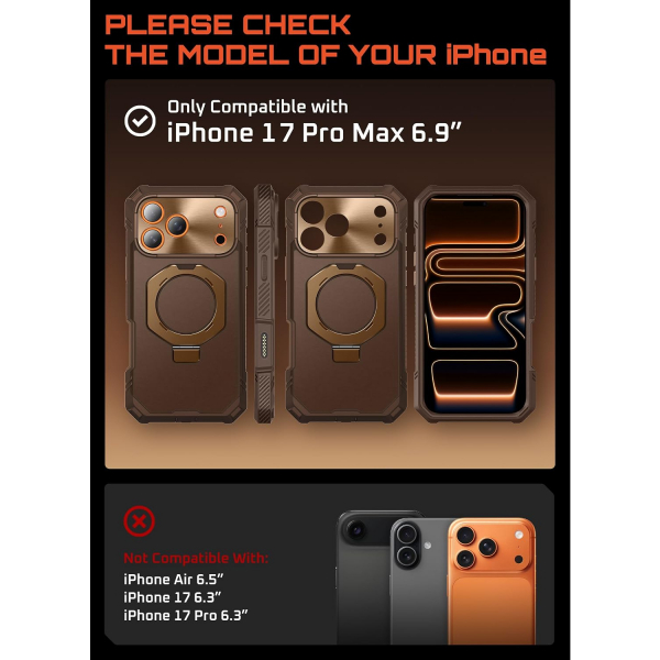 SUPCASE iPhone 17 Pro Max UB Grip Rugged MagSafe K�l�f-Brown