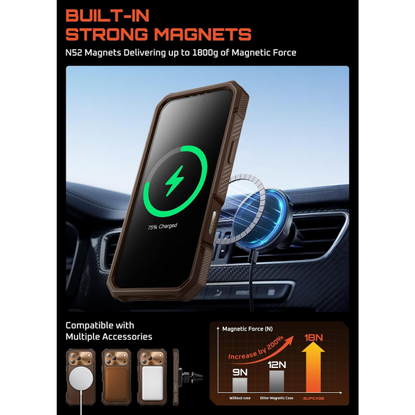 SUPCASE iPhone 17 Pro Max UB Grip Rugged MagSafe K�l�f-Brown