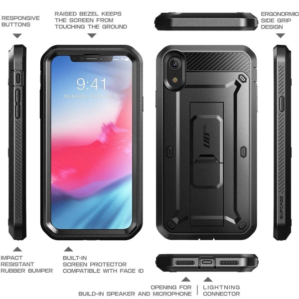 SUPCASE iPhone XR Unicorn Beetle Pro Serisi Klf-Black