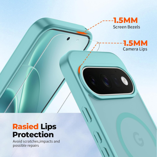SUPFINE Google Pixel 11 Pro Manyetik K�l�f-Blue Green