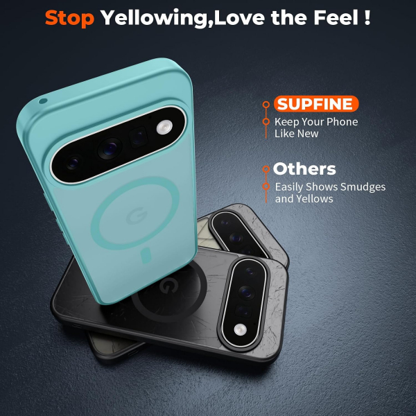 SUPFINE Google Pixel 11 Pro Manyetik K�l�f-Blue Green