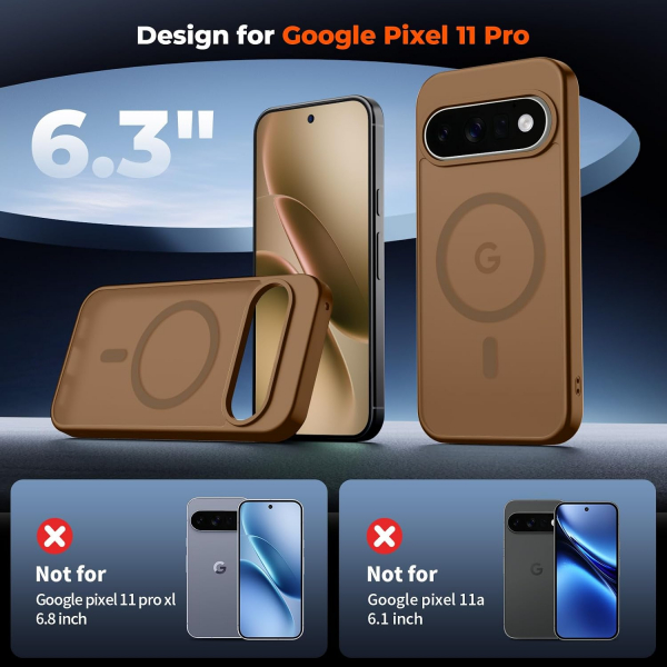 SUPFINE Google Pixel 11 Pro Manyetik K�l�f-Brown