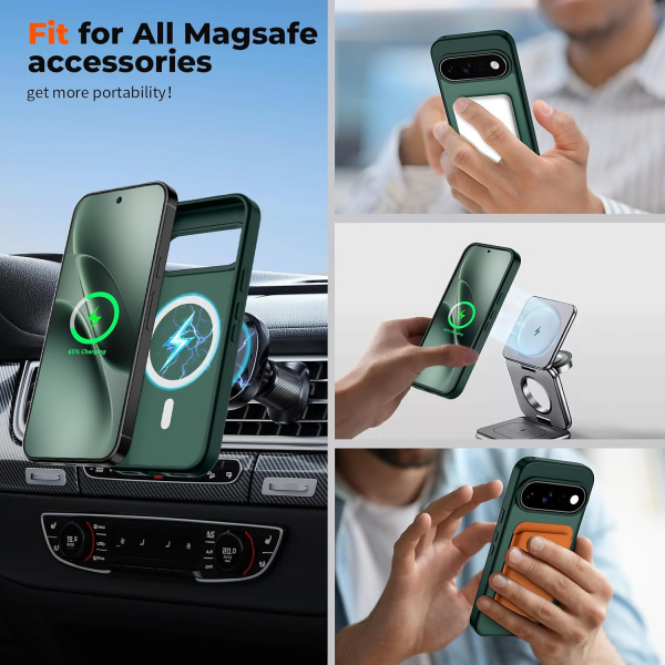 SUPFINE Google Pixel 11 Pro Manyetik K�l�f-Forest Green