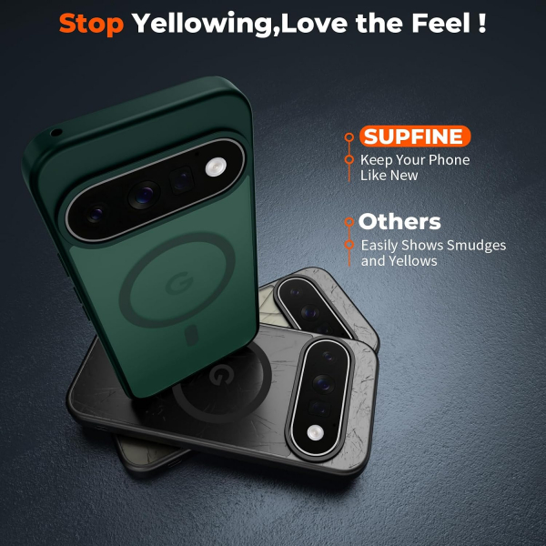 SUPFINE Google Pixel 11 Pro Manyetik K�l�f-Forest Green