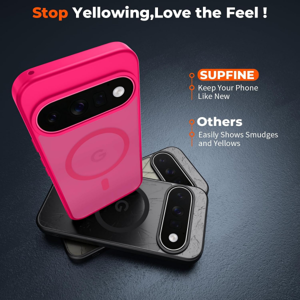 SUPFINE Google Pixel 11 Pro Manyetik K�l�f-Hot Pink