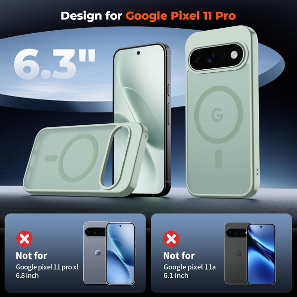 SUPFINE Google Pixel 11 Pro Manyetik K�l�f-Light Green