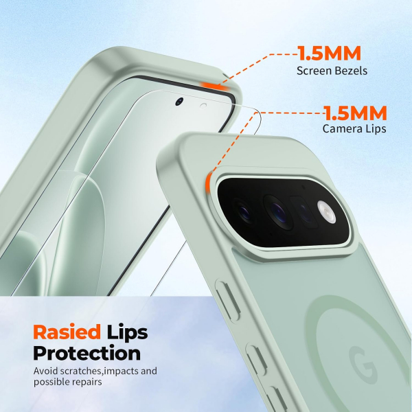 SUPFINE Google Pixel 11 Pro Manyetik K�l�f-Light Green