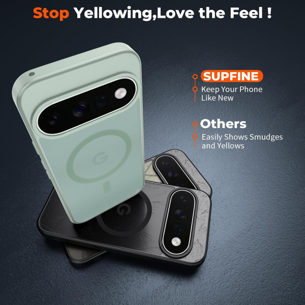 SUPFINE Google Pixel 11 Pro Manyetik K�l�f-Light Green