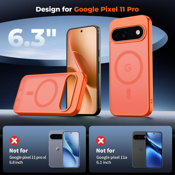 SUPFINE Google Pixel 11 Pro Manyetik K�l�f-Orange