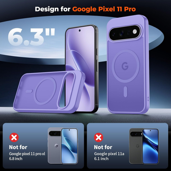SUPFINE Google Pixel 11 Pro Manyetik K�l�f-Purple