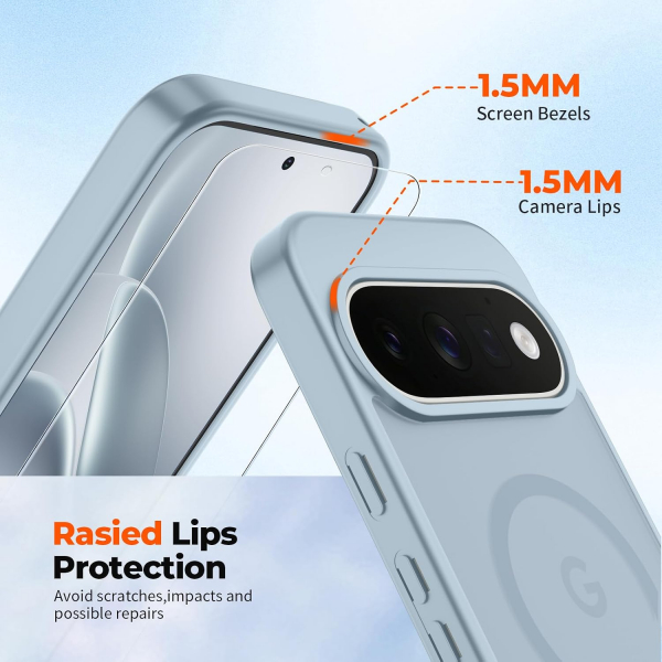 SUPFINE Google Pixel 11 Pro Manyetik K�l�f-Sliver Blue