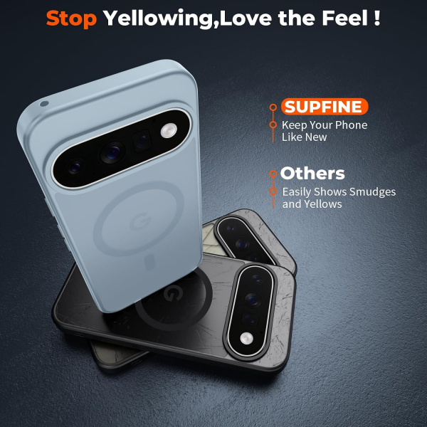 SUPFINE Google Pixel 11 Pro Manyetik K�l�f-Sliver Blue