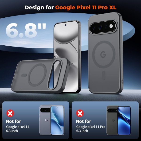SUPFINE Google Pixel 11 Pro XL Manyetik K�l�f -Titanium Gray