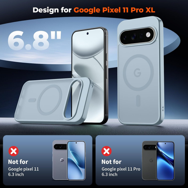 SUPFINE Google Pixel 11 Pro XL Manyetik K�l�f -Sliver Blue