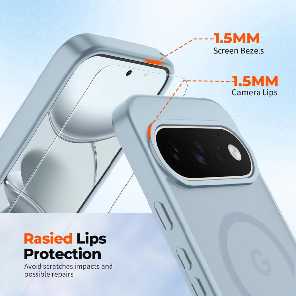 SUPFINE Google Pixel 11 Pro XL Manyetik K�l�f -Sliver Blue