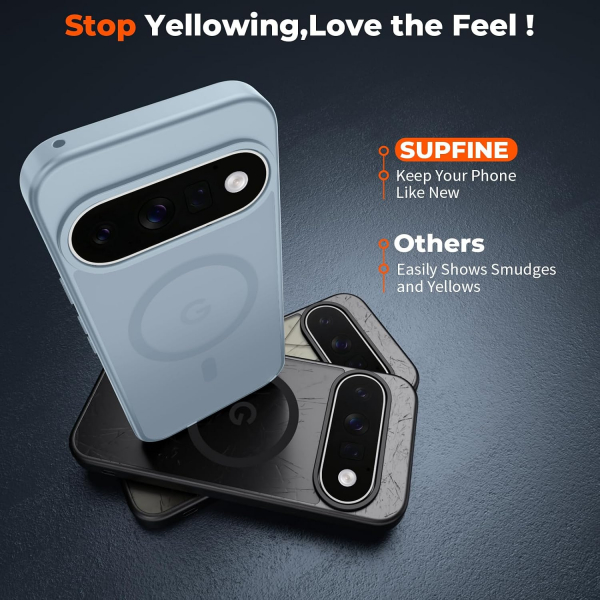 SUPFINE Google Pixel 11 Pro XL Manyetik K�l�f -Sliver Blue