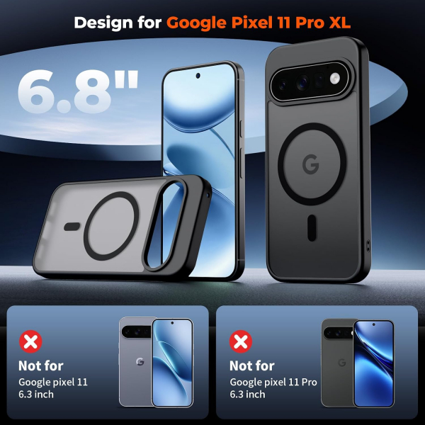 SUPFINE Google Pixel 11 Pro XL Manyetik K�l�f -Black