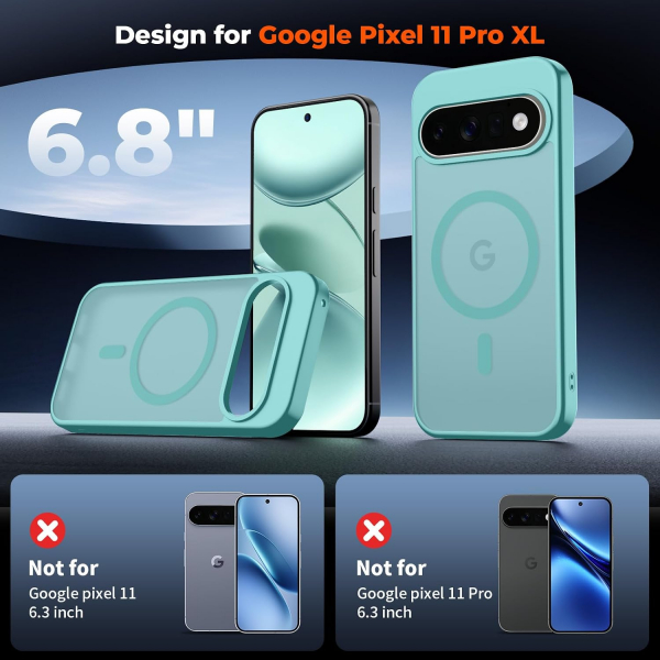SUPFINE Google Pixel 11 Pro XL Manyetik K�l�f -Blue Green