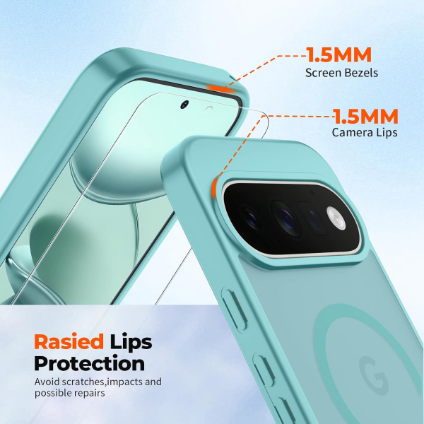 SUPFINE Google Pixel 11 Pro XL Manyetik K�l�f -Blue Green