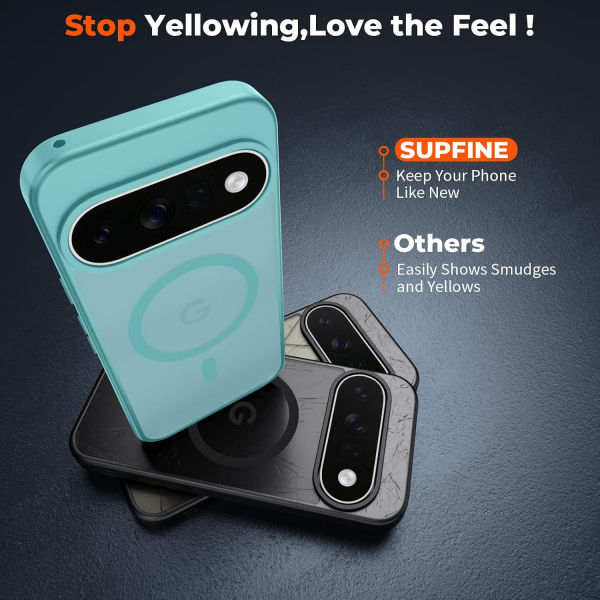 SUPFINE Google Pixel 11 Pro XL Manyetik K�l�f -Blue Green