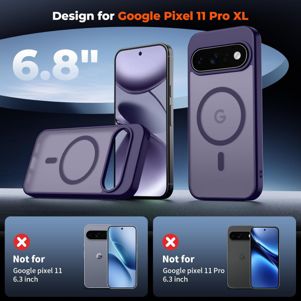 SUPFINE Google Pixel 11 Pro XL Manyetik K�l�f -Dark Purple