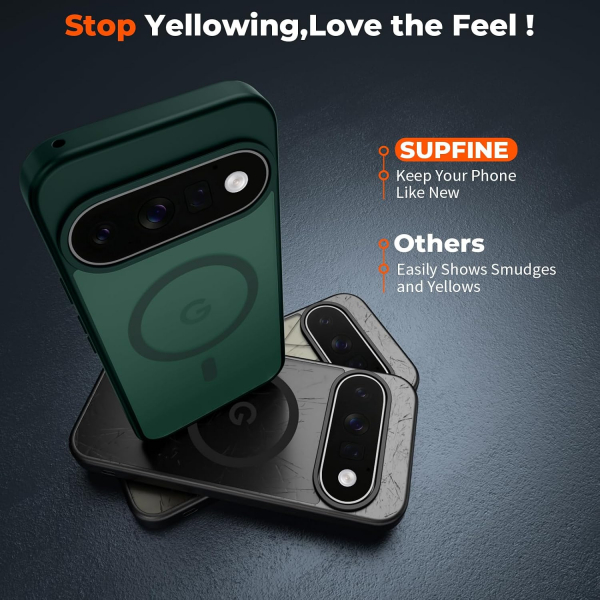 SUPFINE Google Pixel 11 Pro XL Manyetik K�l�f -Forest Green