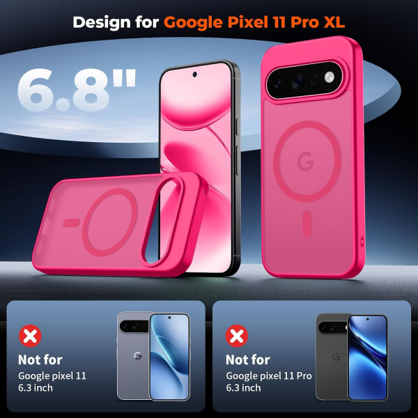SUPFINE Google Pixel 11 Pro XL Manyetik K�l�f -Hot Pink