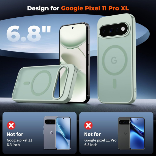 SUPFINE Google Pixel 11 Pro XL Manyetik K�l�f -Light Green