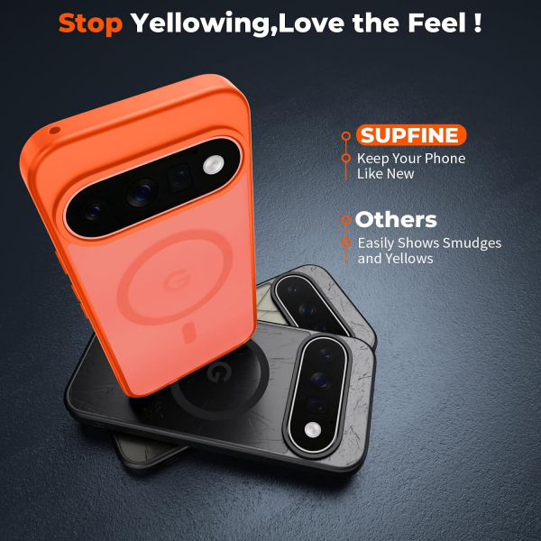 SUPFINE Google Pixel 11 Pro XL Manyetik K�l�f -Orange