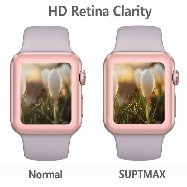 SUPTMAX Apple Watch Seri 2 Cam Ekran Koruyucu (42 mm)-Rose Gold