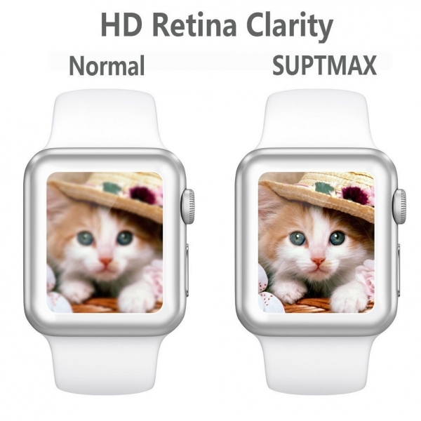 SUPTMAX Apple Watch Cam Ekran Koruyucu (38 mm)-White